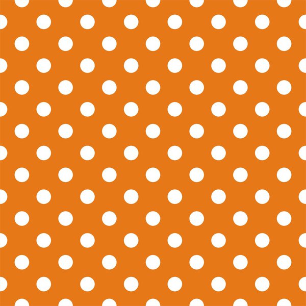 Бесшовный векторный рисунок с горошек на осеннем оранжевом фоне
