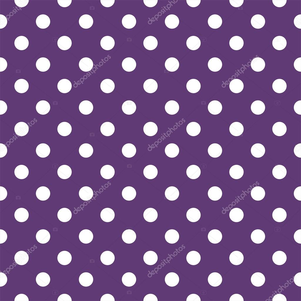 Vector seamless pattern with white polka dots on a dark violet background