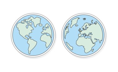 Planet earth vektör düğmeleri, simge, etiket veya logosu