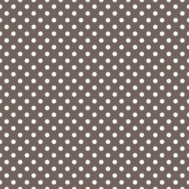 Vector pattern - white polka dots on brown background retro seamless background clipart