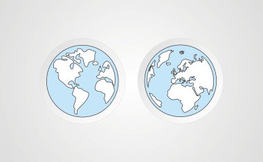 Planet earth dünya küre - vektör düğmeleri, simge, etiket veya logosu
