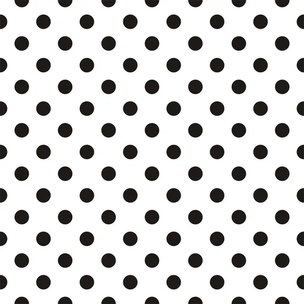 Černá polka tečky na bílém pozadí retro bezešvé vektorové vzor — Stockový vektor