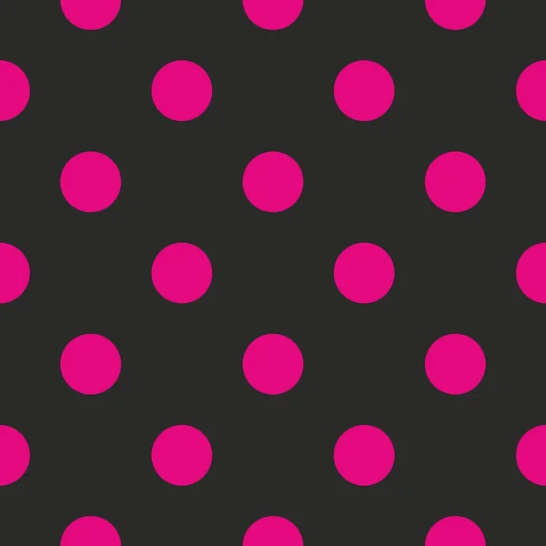 Бесшовный векторный рисунок с неоновыми розовыми точками польки на черном фоне — стоковый вектор