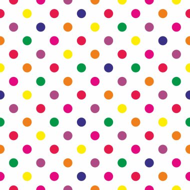Seamless neon colorful polka dots vector pattern or texture clipart