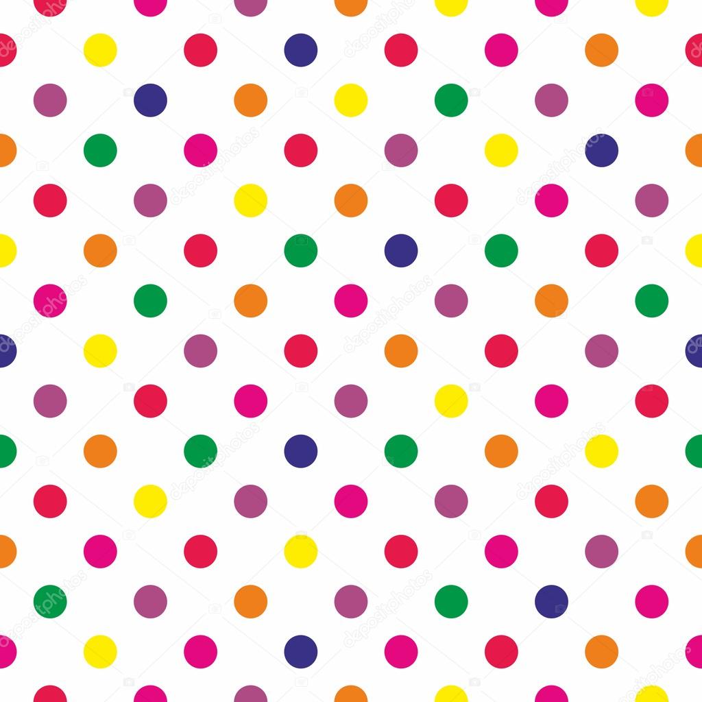 Seamless neon colorful polka dots vector pattern or texture