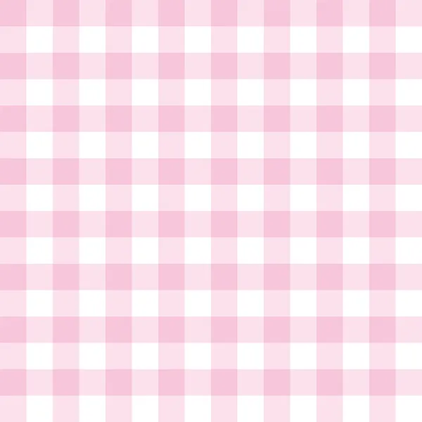 Nahtloser Vektor süßer rosa und weißer Hintergrund - klassisches kariertes Muster oder Gitterstruktur für Webdesign, Desktop-Hintergrundbilder oder kulinarische Blog-Website — Stockvektor