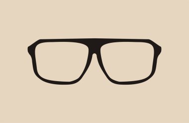 gözlük büyük siyah hipster vektörel