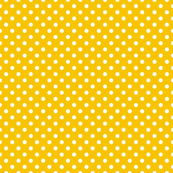 Naadloze vector patroon met kleine witte polka dots op een zonnige gele achtergrond. — Stockvector