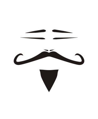 vektör Çinli adamın yüzü eğimli gözler, kıvırcık uzun bıyık ve sakal.