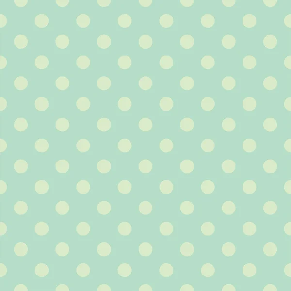 Naadloze vector patroon met licht groene polka dots op de achtergrond van een retro vintage mint groen. — Stockvector