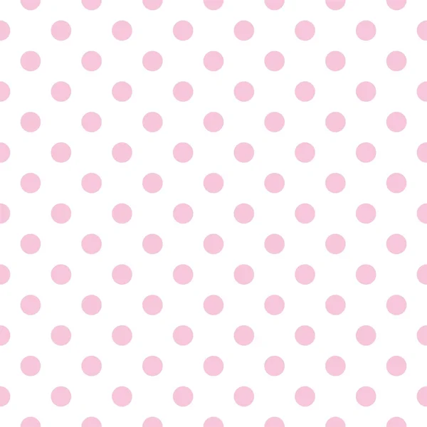 Naadloze vector patroon met pastel roze stippen van de polka op een witte achtergrond. — Stockvector