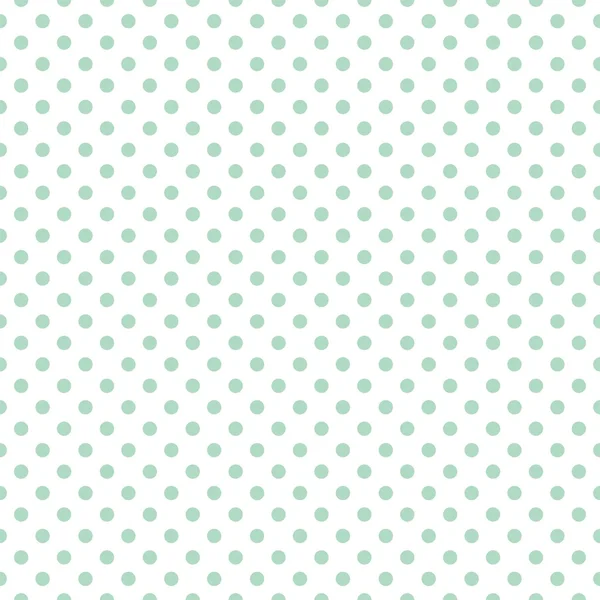 Naadloze vector patroon met schattige pastel mint groen of baby blauwe polka dots op witte achtergrond. — Stockvector