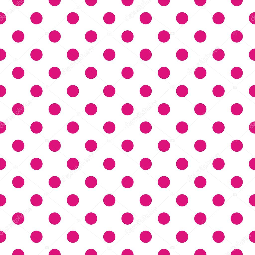 Seamless vector pattern withdark neon pink polka dots on a white background