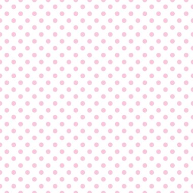 küçük pastel pembe polka noktaları üzerinde beyaz bir arka plan ile sorunsuz vektör desen.