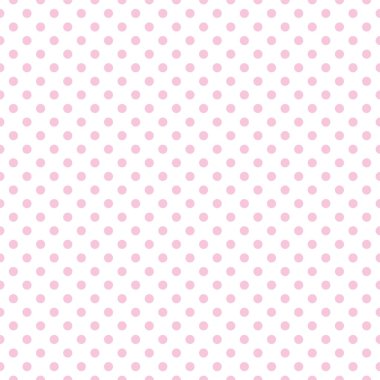 Seamless vector pattern with little pastel pink polka dots on a white background.
