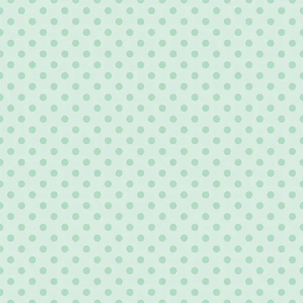 Seamless vector pattern with dark green polka dots on a retro vintage mint green background. — Stock Vector
