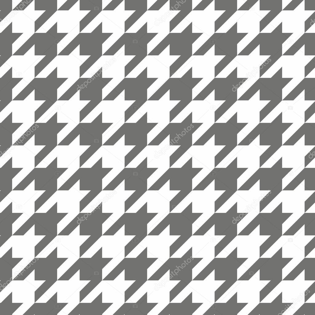 Houndstooth vector seamless pattern. Traditional Scottish plaid fabric for colorful website background or desktop wallpaper in grey or brown and white color.