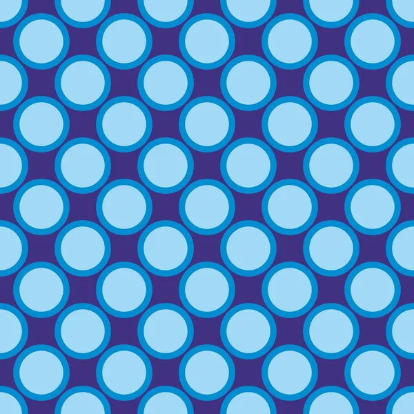 Modèle vectoriel sans couture avec de gros pois bleus sur un fond bleu marine foncé . — Image vectorielle