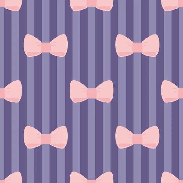 Modello vettoriale senza soluzione di continuità con fiocchi rosa pastello su uno sfondo blu navy e striscia viola — Vettoriale Stock