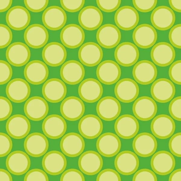 Seamless vector pattern or texture with yellow green polka dots on fresh spring green background for kids background, desktop wallpaper and website design — Stock Vector