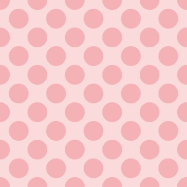 Seamless vector pastel pattern with dark pink polka dots on a sweet baby pink background. clipart