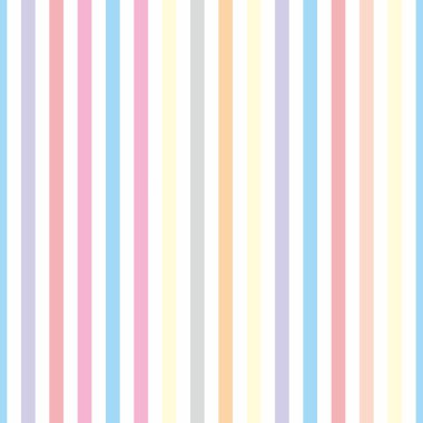 Seamless vector pastel stripes background or pattern illustration. Desktop wallpaper with colorful yellow, red, pink, green, blue, orange and violet stripes for kids website background