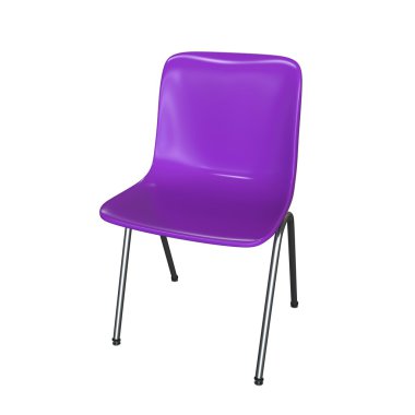 Beyaz arka plan üzerinde izole koyu Menekşe modern sandalye 3d render modeli