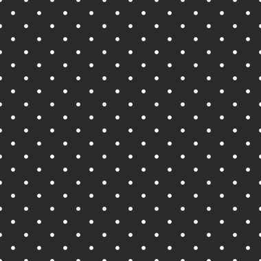 Siyah arkaplanda beyaz benekli kusursuz vektör koyu deseni.