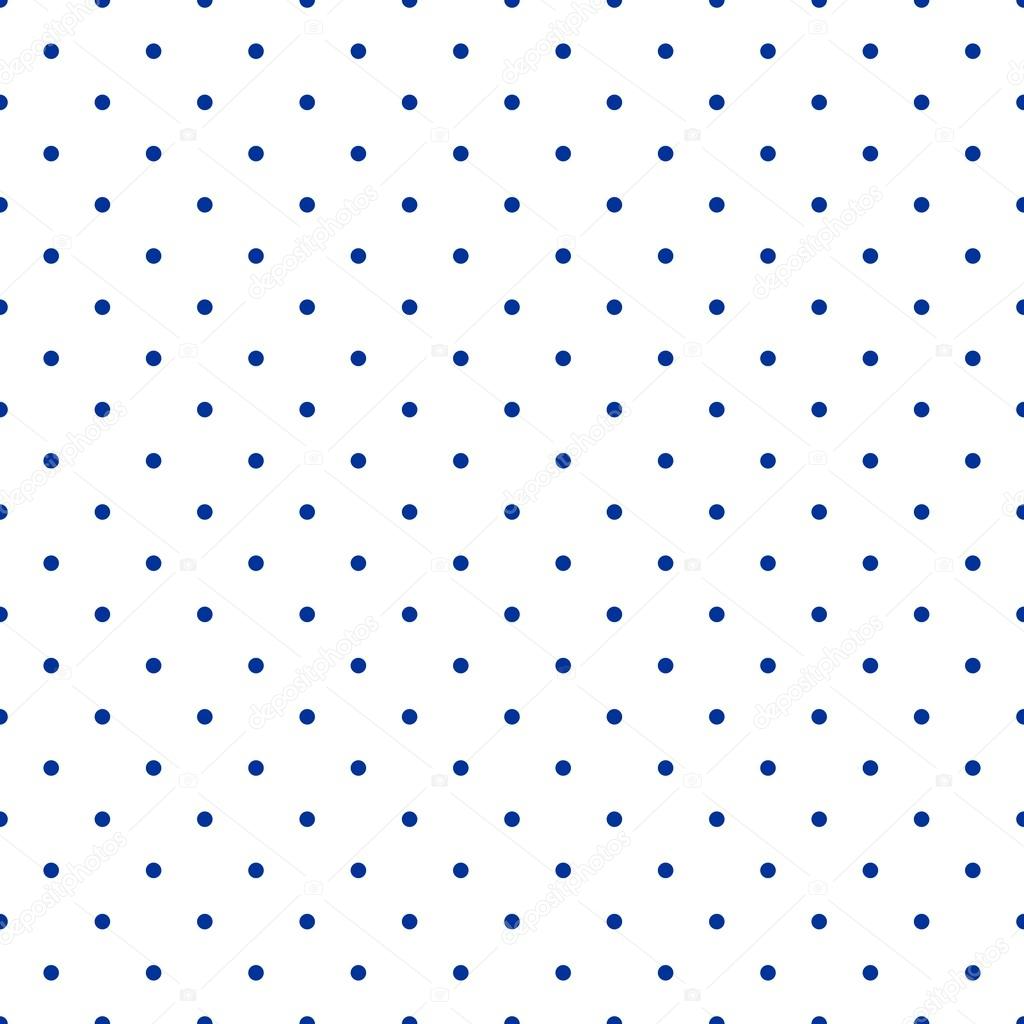 Seamless vector pattern with sailor navy blue polka dots isolated on white background.