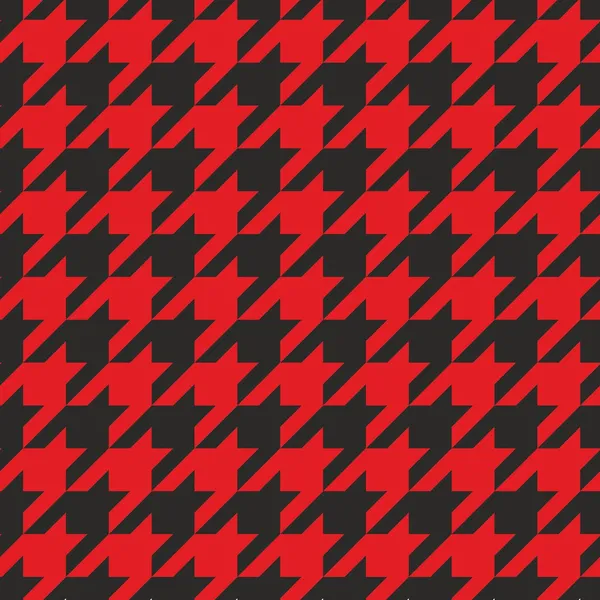Houndstooth seamless vector red and black pattern or background. Traditional Scottish plaid fabric for website background or desktop wallpaper. — Stock Vector