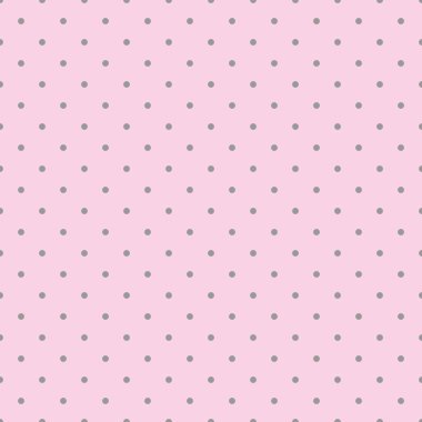 Tatlı pastel pembe arka planda siyah benekli kusursuz vektör deseni.