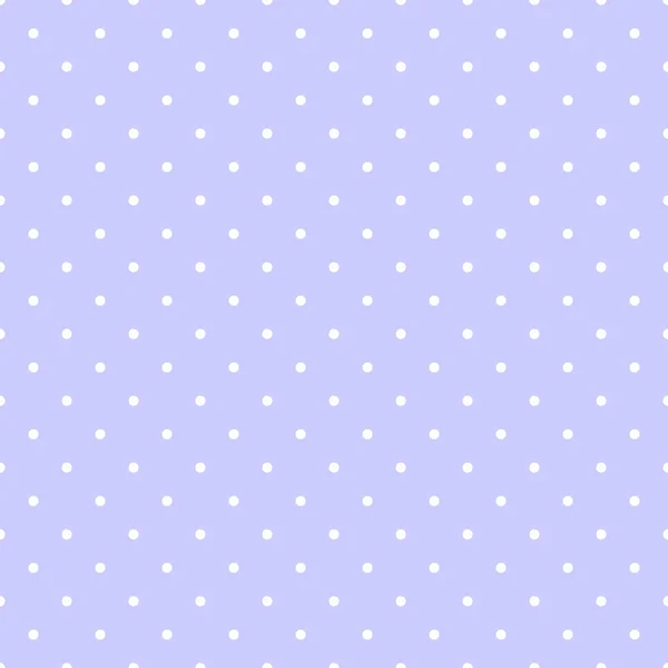 Płynny wzór wektora z białymi kropkami polki na pastelowym niebieskim tle. — Wektor stockowy
