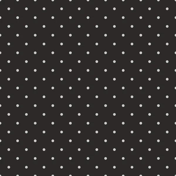 Motif vectoriel sans couture à pois gris foncé sur fond noir — Image vectorielle