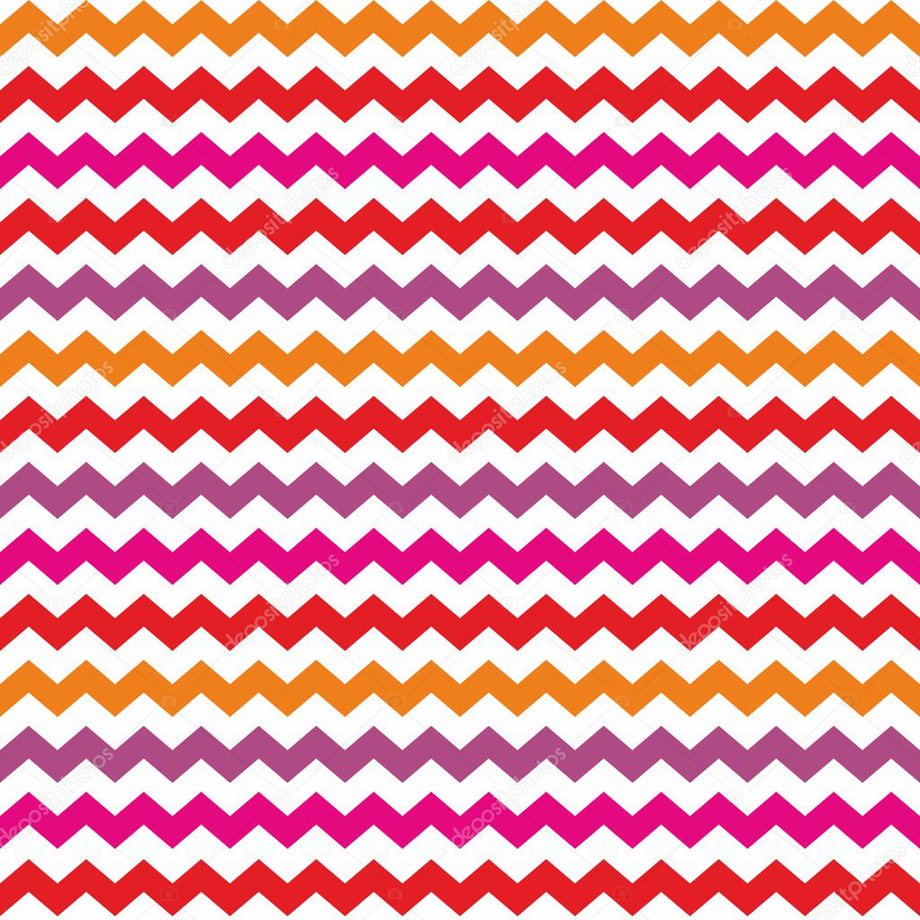 Aztec Chevron seamless vector colorful red, orange, pink and violet pattern, texture or background with zig zag stripes.