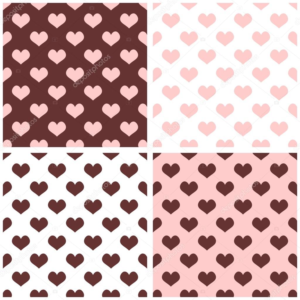 Seamless vector background set with hearts. Full of love pattern for  valentines desktop wallpaper or website design in white, brown and pastel  baby pink color Stock Vector Image by ©mala-ma #42423167