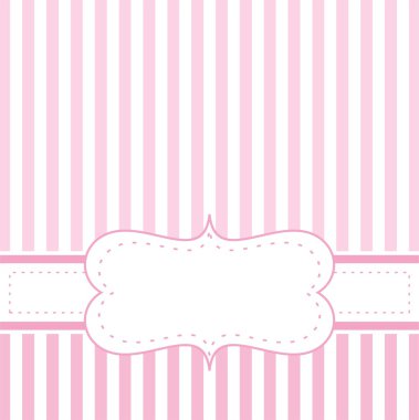 pembe vektör kartı davet duş bebek, düğün ya da doğum günü partisi beyaz çizgili. şirin arka plan beyaz boşluk kendi metin koymak ile.