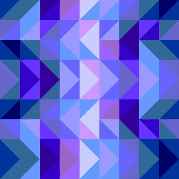 Patrón azul vector sin costuras, textura o fondo. Violeta, azul marino y formas de mosaico geométrico de colores oscuros. Papel pintado de triángulo de diseño de superficie plana Hipster con impresión en zigzag chevron azteca — Archivo Imágenes Vectoriales