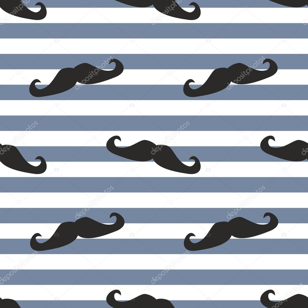 Seamless mustache vector background. Pattern or texture with black curly  retro gentleman mustaches on stripes white and blue background. For hipster  websites, desktop wallpaper, blog, website design. Stock Vector Image by  ©mala-ma #
