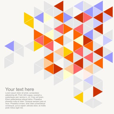 pastel renkli vektör arka plan metin için boş alan ile. gri, turuncu, kırmızı, sarı, mavi üçgen geometrik mozaik kartı belge şablonu. hipster düz yüzey chevron zig zag baskı tasarımı