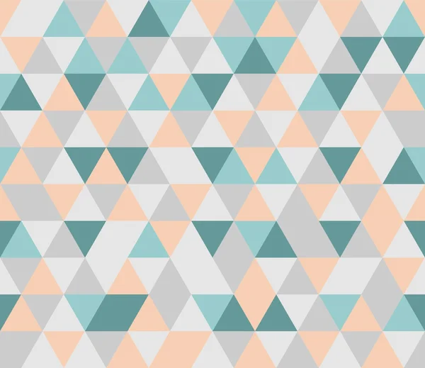 カラフルなタイルのベクトルの背景のイラスト。灰色、オレンジ、ピンクとミント緑の三角形の幾何学的なモザイク カード ドキュメント テンプレートやシームレスなパターン。平らな面のヒップスター シェブロン ジグザグ印刷デザイン — ストックベクタ
