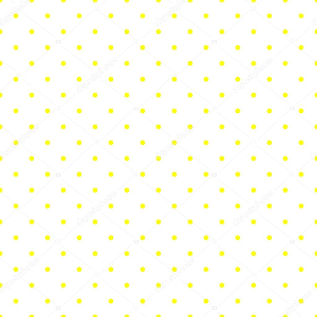 Seamless vector pattern with tile little sunny yellow polka dots on white background.