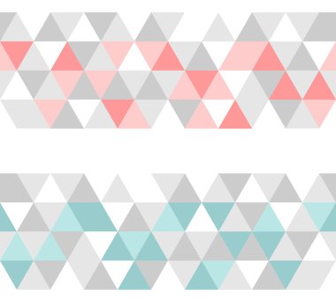 renkli çini vektör arka plan veya desen çizim. gri, yeşil pembe ve nane pastel üçgen geometrik duvar kağıdı