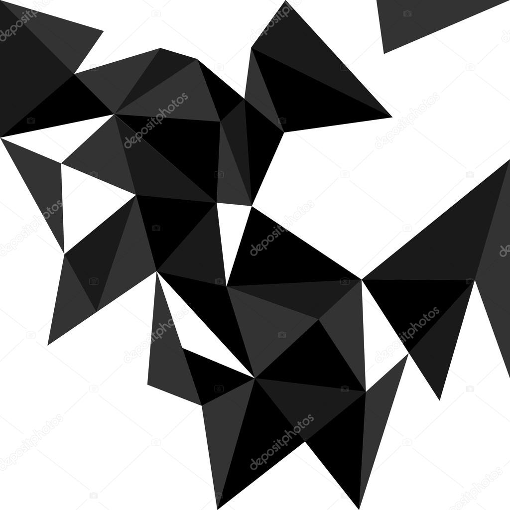Dark triangle vector background or pattern. Flat white, black and grey surface wrapping geometric mosaic for wallpaper or halloween website design