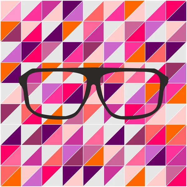 Glasses on wrapping surface triangle background vector illustration. — Stock Vector