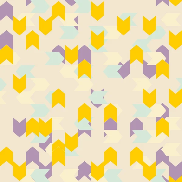 Chevron seamless colorful vector pattern or tile background with zig zag yellow, mint green and violet stripes. — Stock Vector