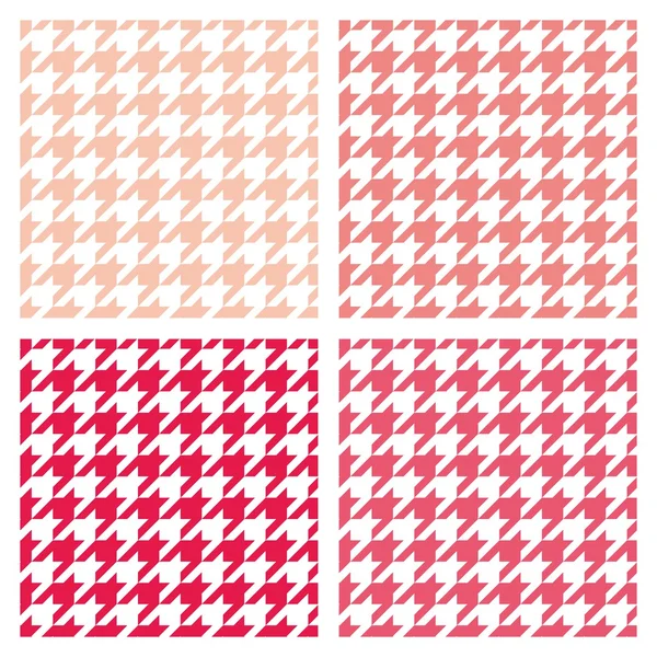 Diente sonoro sin costura vector pastel rosa, rojo y blanco patrón o azulejo fondo fondo de pantalla conjunto . — Archivo Imágenes Vectoriales