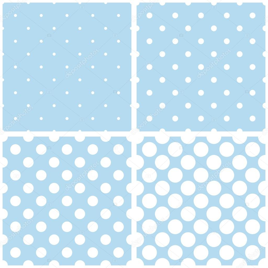 Tile Vector Pattern Set With White Polka Dots On A Pastel Baby Blue Background Stock Vector Image By C Mala Ma