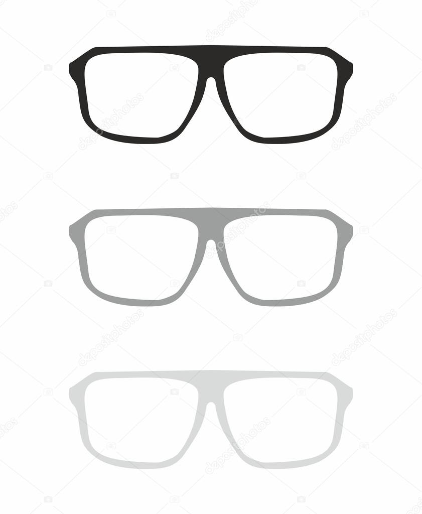 Glasses vector set with black and grey holder retro hipster object isolated on white background.