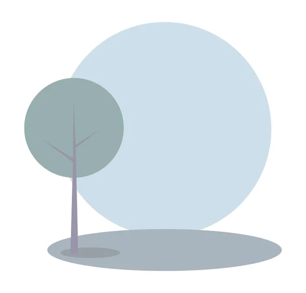 Vektorgrüner Baum auf dem Hügel bei blauem Himmel Frühling oder Sommertag. — Stockvektor