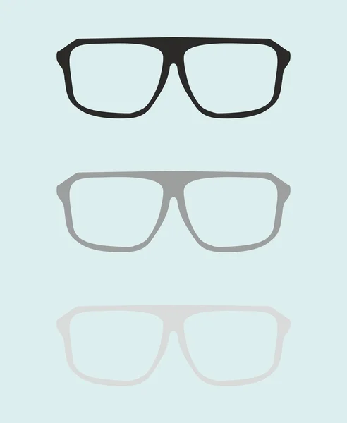 Glazen vector set met zwarte en grijze houder retro hipster object geïsoleerd op blauwe achtergrond. — Stockvector